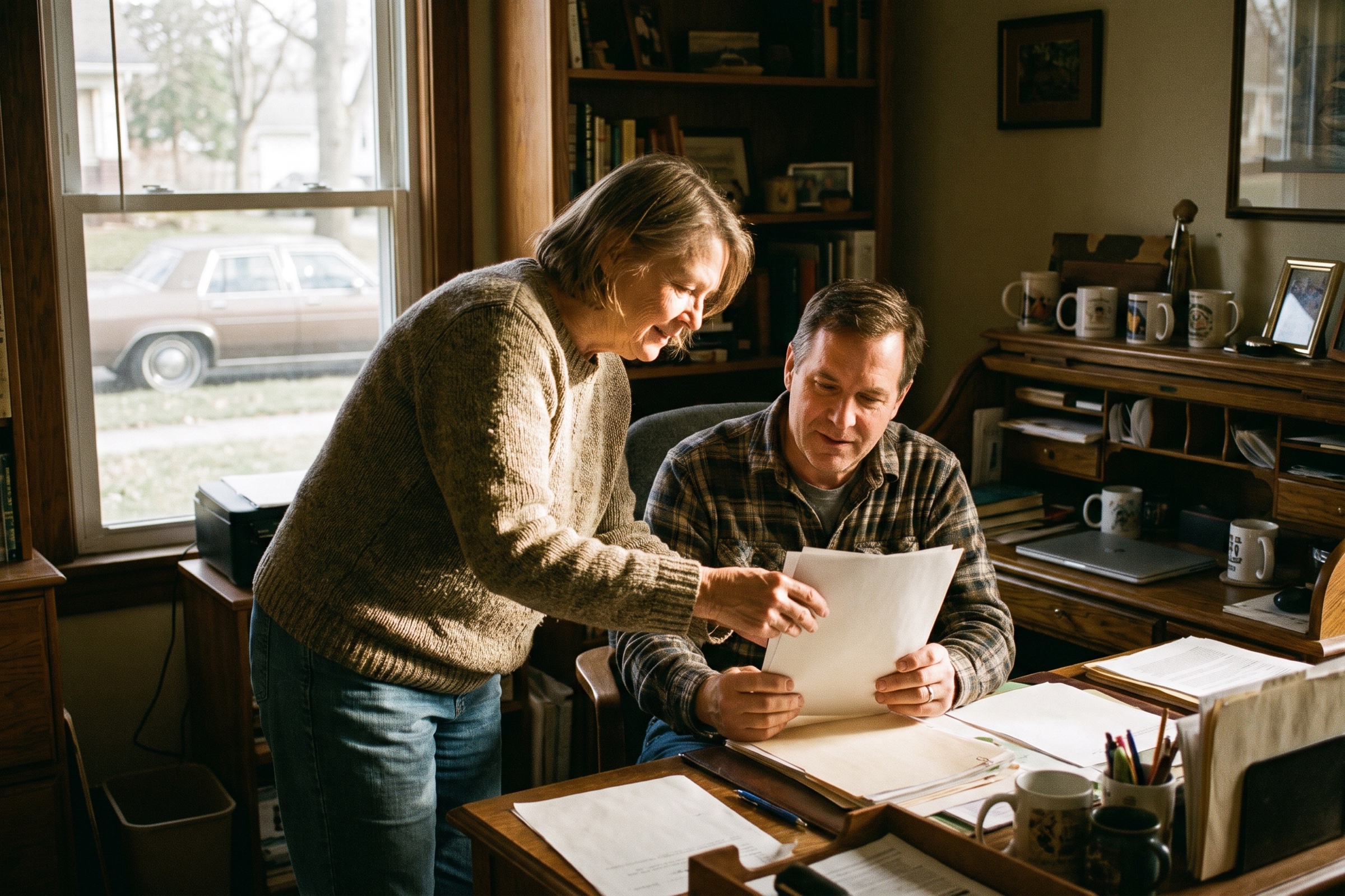 Employee helping a member with paperwork
