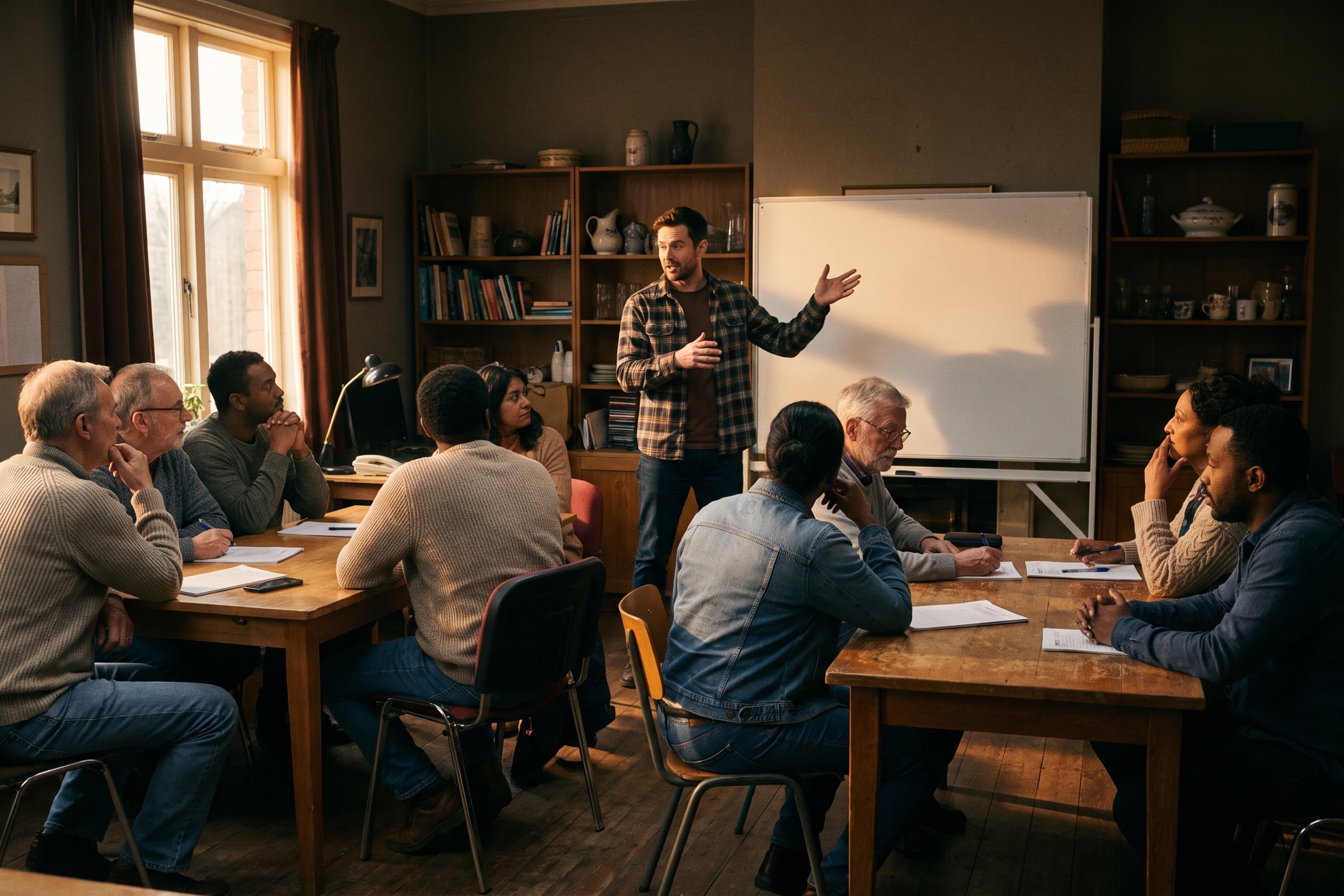 Financial education workshop in a community room