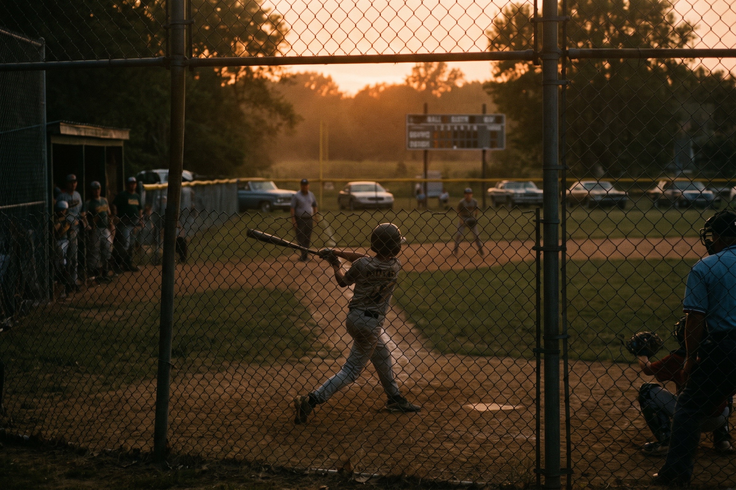 Youth sports team on a local field