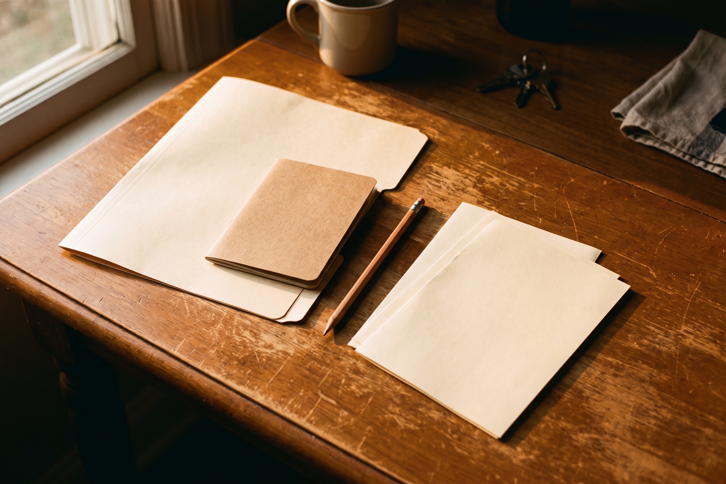 Member reviewing paperwork at a kitchen table