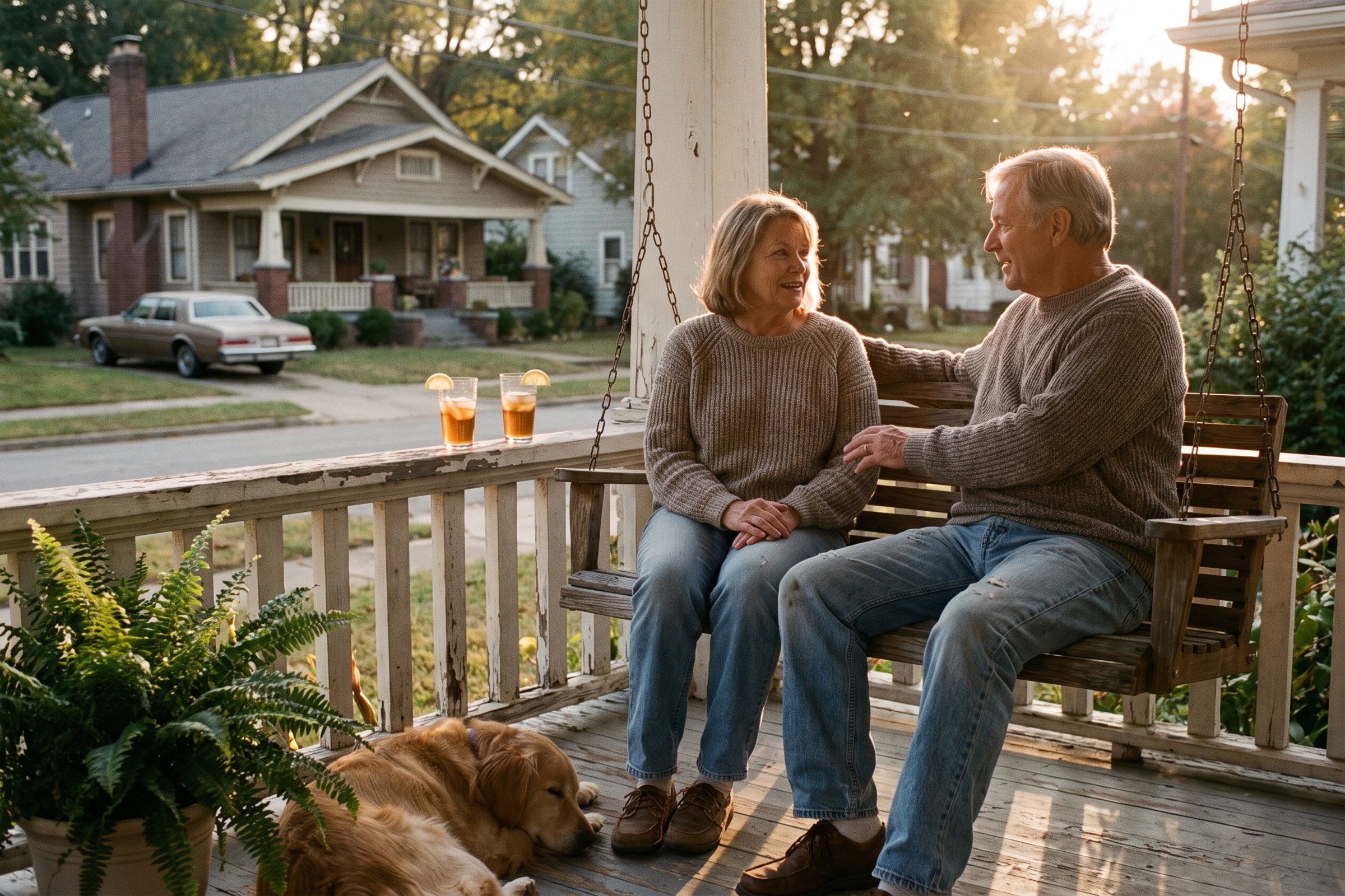 Couple planning retirement at a kitchen table