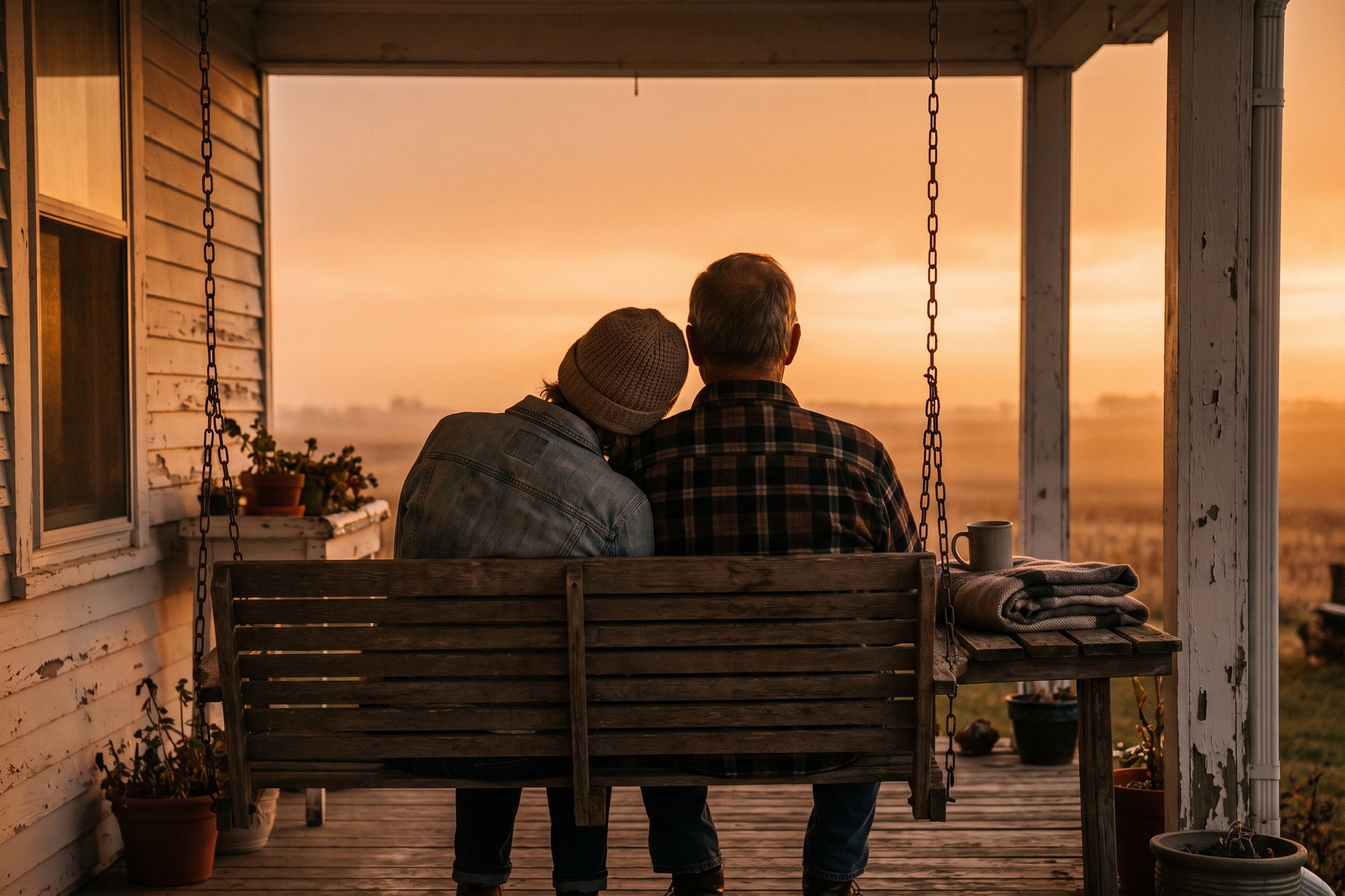 Couple reviewing long-term savings paperwork